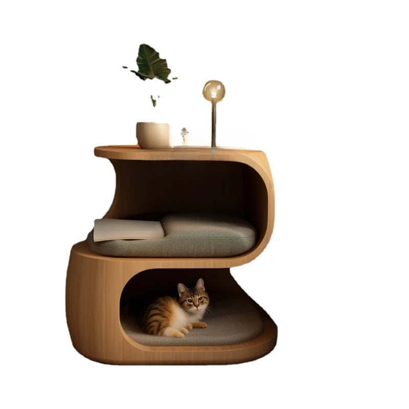 Integrated Cat Bed Nightstand