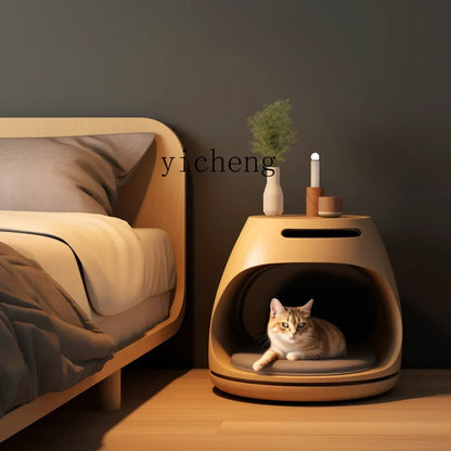 Integrated Cat Bed Nightstand