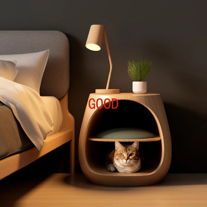 Integrated Cat Bed Nightstand